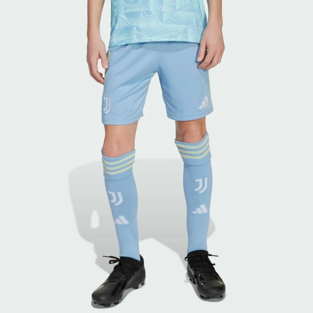 adidas Fußball|Hosen<· Juventus Turin 25/26 Kids Auswärtsshorts Ash Blue
