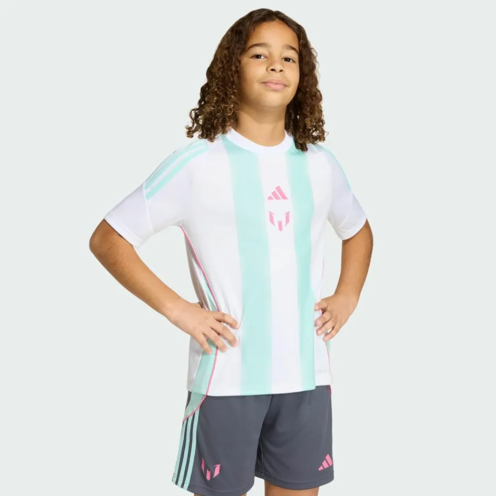 adidas Trikots<· Messi Kids Trainingstrikot White / Semi Flash Aqua
