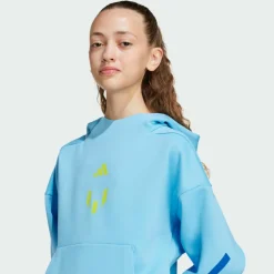 adidas Fußball|Pullover & Sweats<· MESSI ZNE HOODIE KIDS Sweatshirt Semi Blue Burst / Semi Solar Yellow