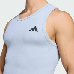 adidas Tops & Tanks<· POWER ESSENTIALS WORKOUT RIB TANKTOP Halo Silver