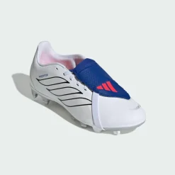 adidas Fußballschuhe<· PREDATOR CLUB Fold-Over Tongue Firm Cloud White / Zero Metalic / Royal Blue