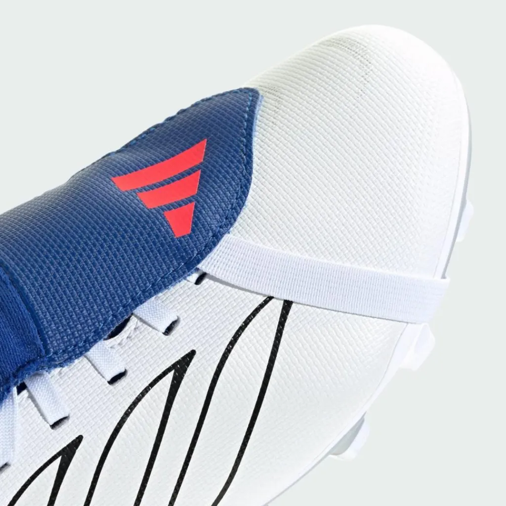adidas Fußballschuhe<· PREDATOR CLUB Fold-Over Tongue Firm Cloud White / Zero Metalic / Royal Blue