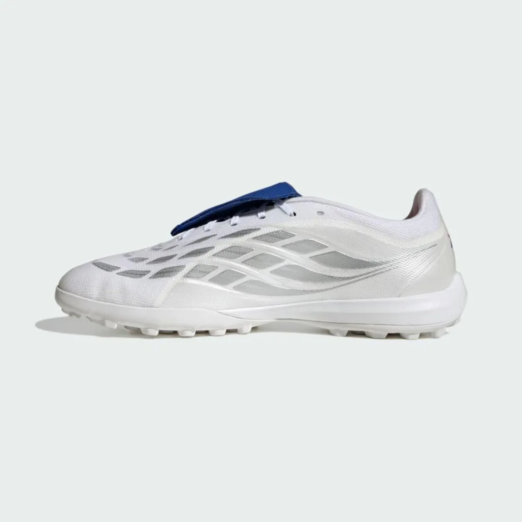 adidas Fußballschuhe<· PREDATOR LEAGUE Fold-Over Tongue Turf Cloud White / Zero Metalic / Royal Blue