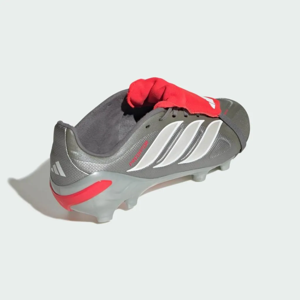 adidas Fußballschuhe<· PREDATOR LEAGUE Fold-Over Tongue Firm Iron Metallic / Zero Metalic / Lucid Red