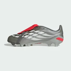adidas Fußballschuhe<· PREDATOR LEAGUE Fold-Over Tongue Firm Iron Metallic / Zero Metalic / Lucid Red