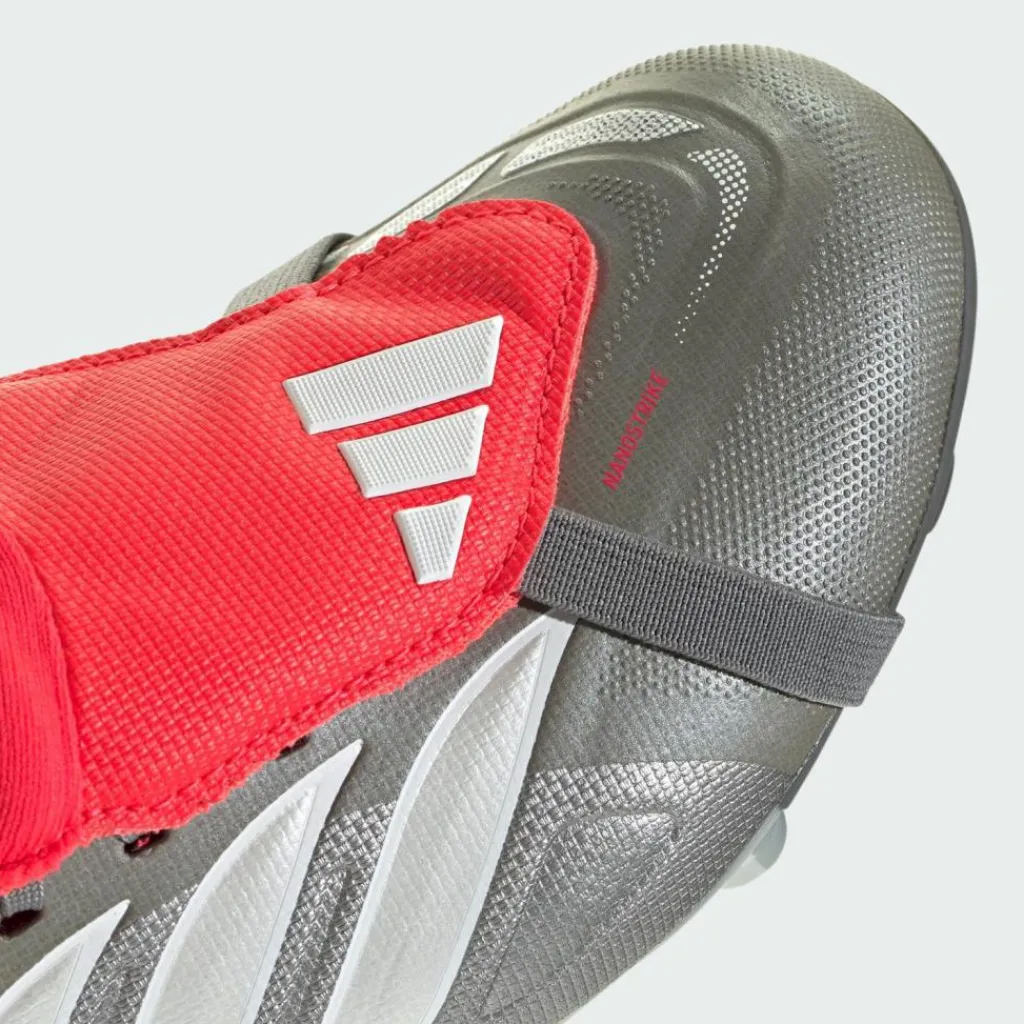 adidas Fußballschuhe<· PREDATOR LEAGUE Fold-Over Tongue Firm Iron Metallic / Zero Metalic / Lucid Red