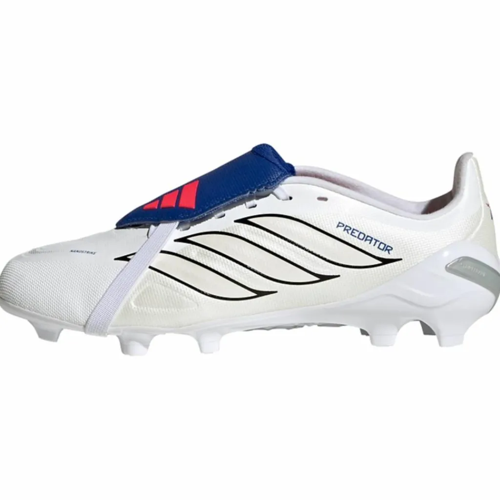adidas Fußball|Fußballschuhe<· PREDATOR LEAGUE Fold-Over Tongue Firm Cloud White / Zero Metalic / Royal Blue