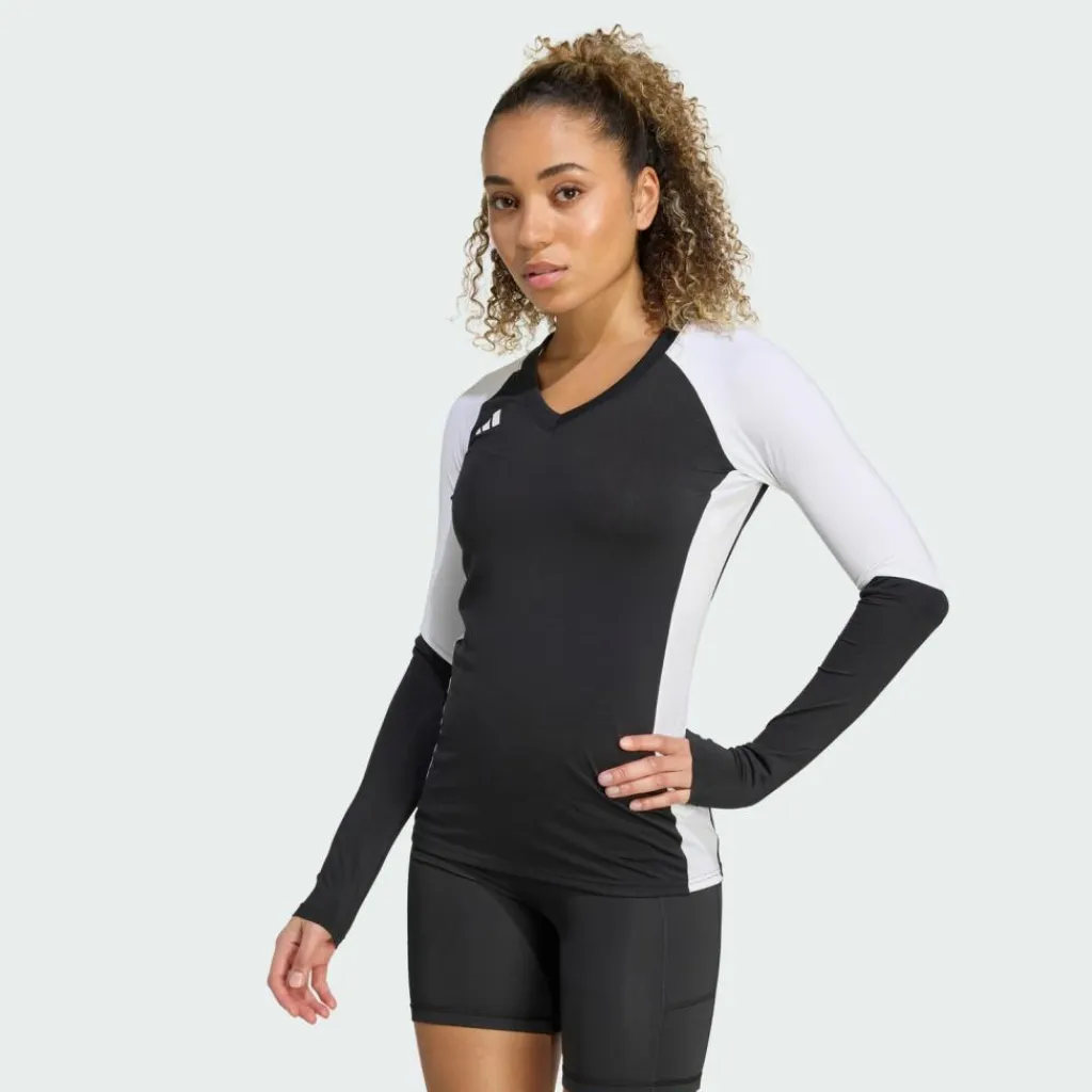 adidas Volleyball<· Quickset Langärmeliges Volleyballtrikot Black