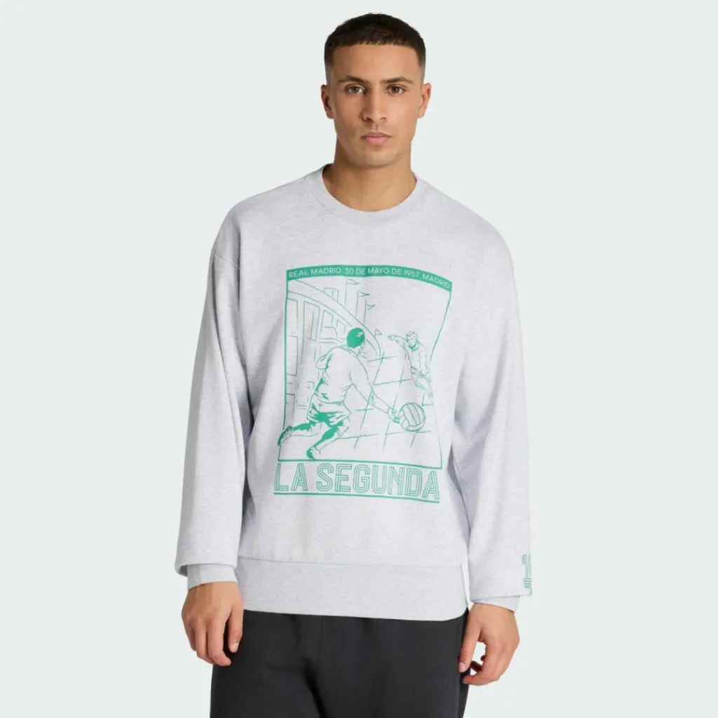 adidas Pullover & Sweats<· Real Madrid Heritage Sweatshirt Light Grey Heather