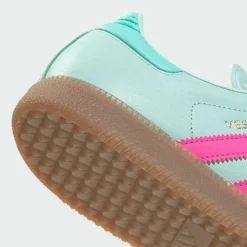 adidas Fußball|Fußball<· Samba Messi Schuh Halo Mint / Lucid Pink / Gum