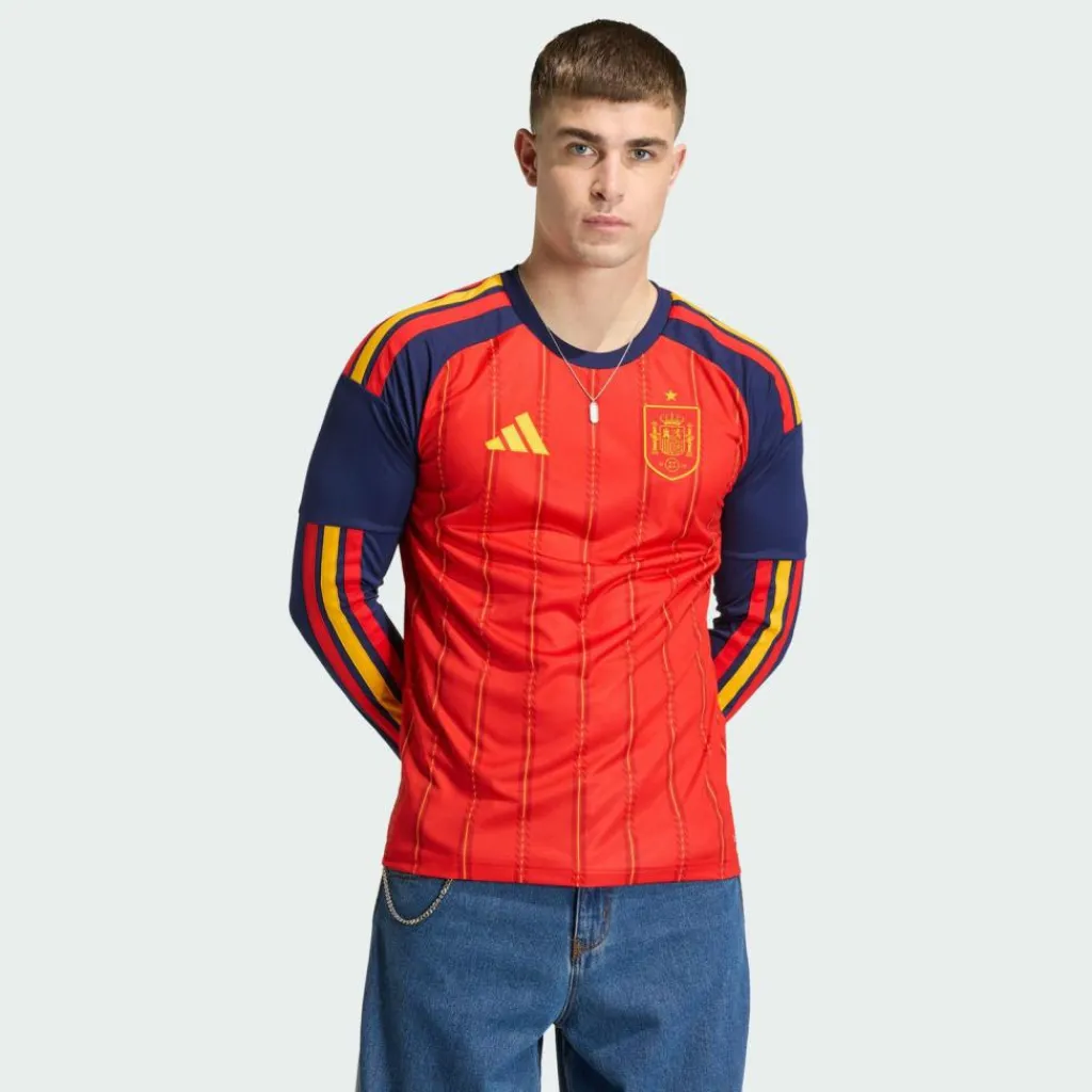adidas Trikots<· Spanien 26 langärmliges Heimtrikot Vivid Red