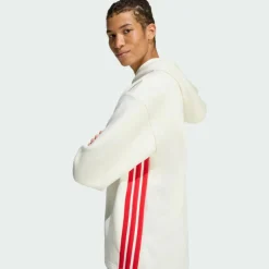 adidas Pullover & Sweats<· STADIUM GRAPHIC HOODIE. Off White / Pure Ruby