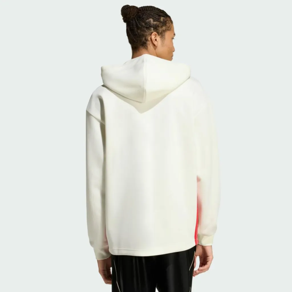 adidas Pullover & Sweats<· STADIUM GRAPHIC HOODIE. Off White / Pure Ruby