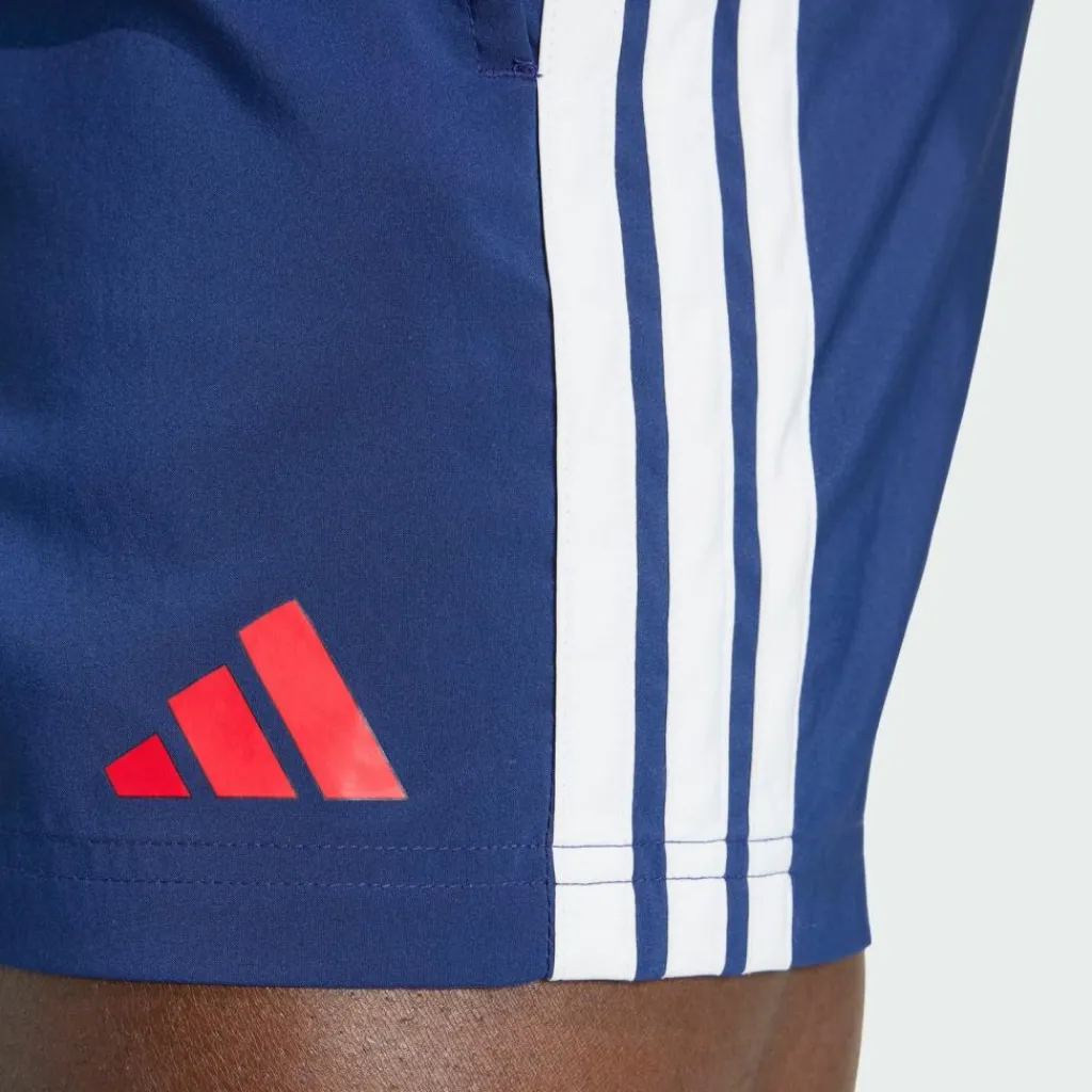 adidas Schwimmen<· 3-Stripes5-InchBadeshorts Dark Blue / Pure Ruby