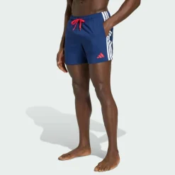 adidas Schwimmen<· 3-Stripes5-InchBadeshorts Dark Blue / Pure Ruby