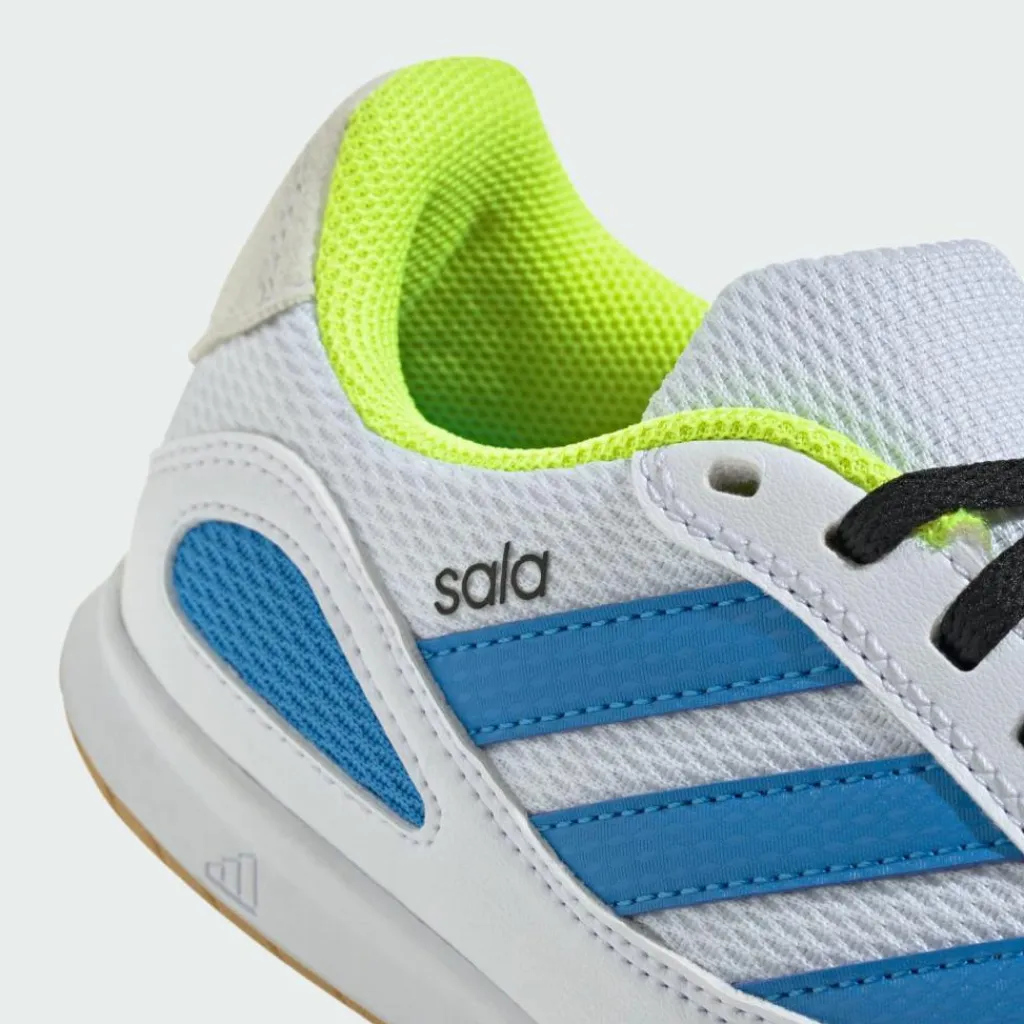 adidas Fußballschuhe<· SUPER SALA COMPETITION III Indoor Kids Cloud White / Lucid Ray Blue / Solar Yellow