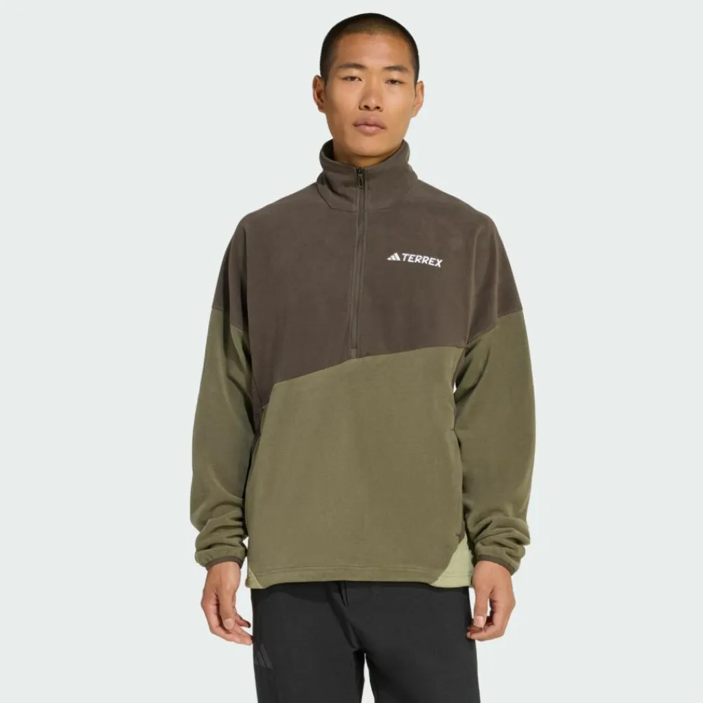adidas Pullover & Sweats<· Terrex Multi Climawarm Fleece-Anorak Shadow Olive / Olive Strata