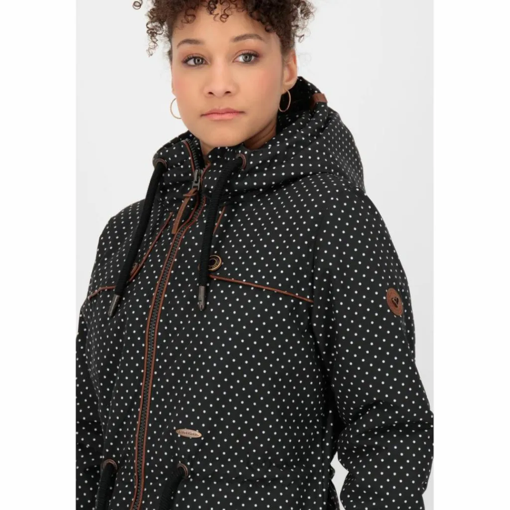 ALIFE AND KICKIN Winterjacken<· CHARLOTTE II COAT black dots