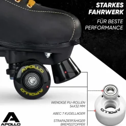 Apollo Inlineskating<· Classic Roller Retro lunanova-schwarzgold