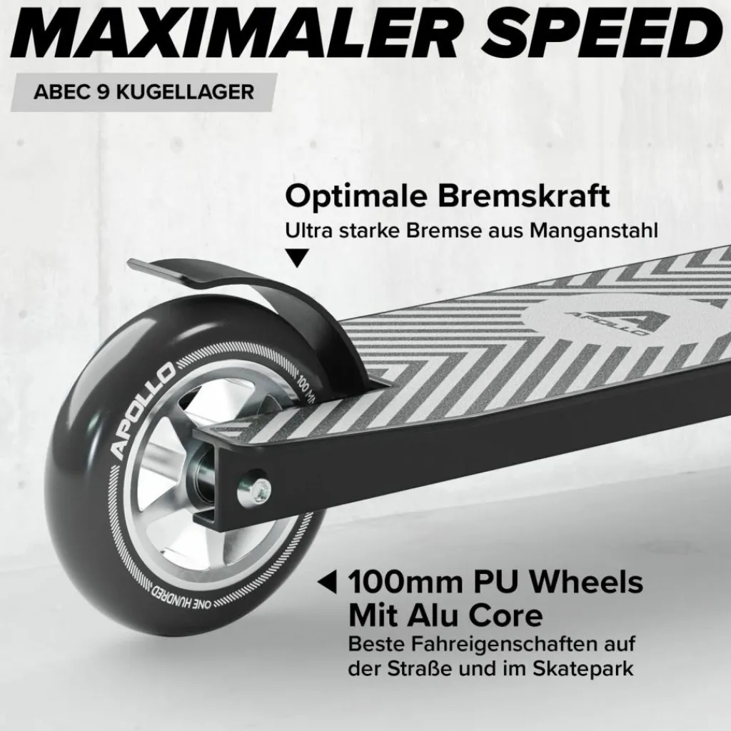 Apollo Skateboarding<· Genius Pro 4.0 schwarz-silber