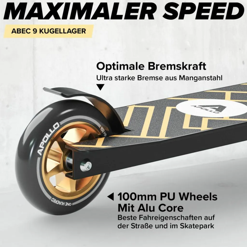 Apollo Skateboarding<· Genius Pro 4.0 schwarz-gold