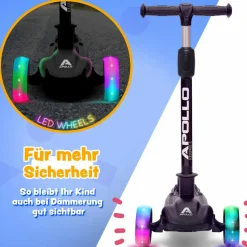 Apollo Skateboarding<· Kids pro 4 schwarz