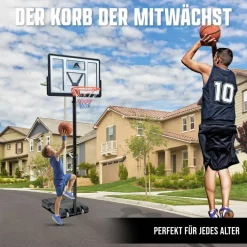 Apollo Basketball|Basketball<· Outdoor Korb Set mit Ständer schwarz-weiß