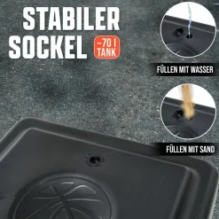 Apollo Basketball|Basketball<· Outdoor Korb Set mit Ständer schwarz-weiß