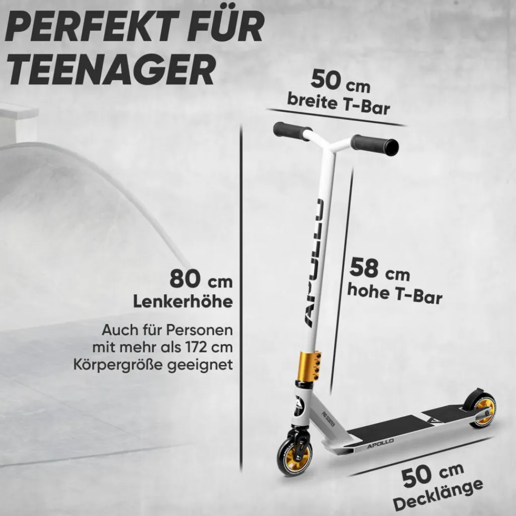 Apollo Skateboarding<· Star Pro weiß-gold