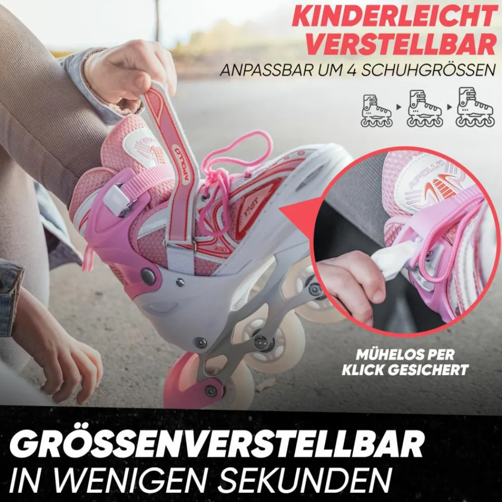 Apollo Inlineskating<· Super Blades LED weiß-pink