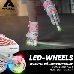 Apollo Inlineskating<· Super Blades LED weiß-pink