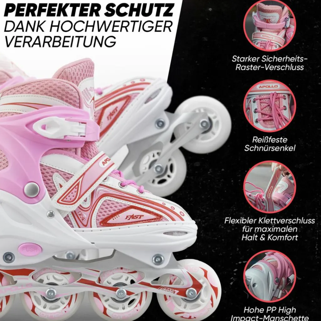 Apollo Inlineskating<· Super Blades LED weiß-pink