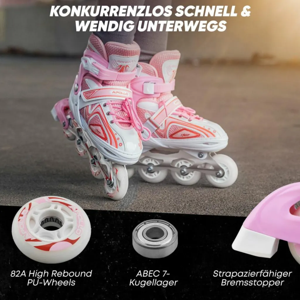 Apollo Inlineskating<· Super Blades LED weiß-pink
