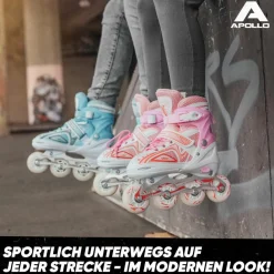 Apollo Inlineskating<· Super Blades LED weiß-pink