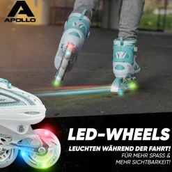 Apollo Inlineskating<· Super Blades LED weiß-mint