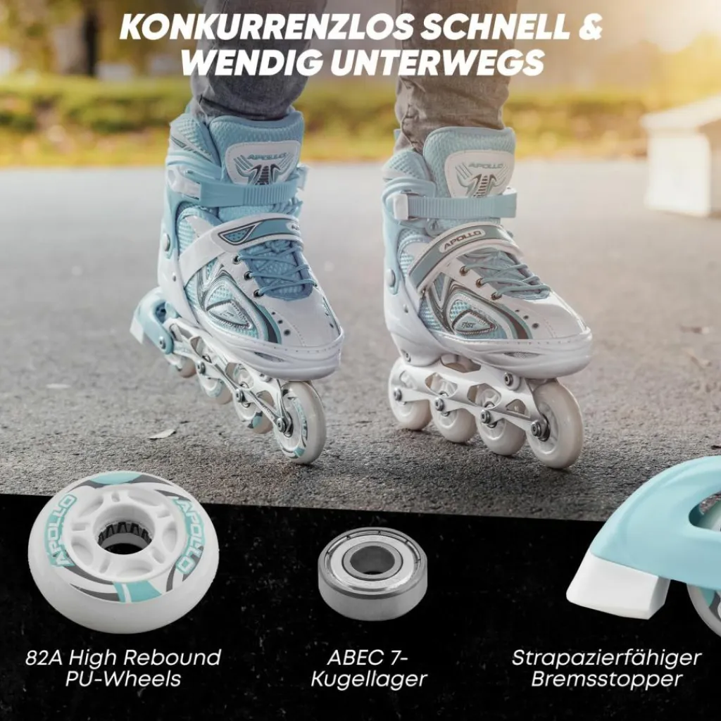 Apollo Inlineskating<· Super Blades LED weiß-mint