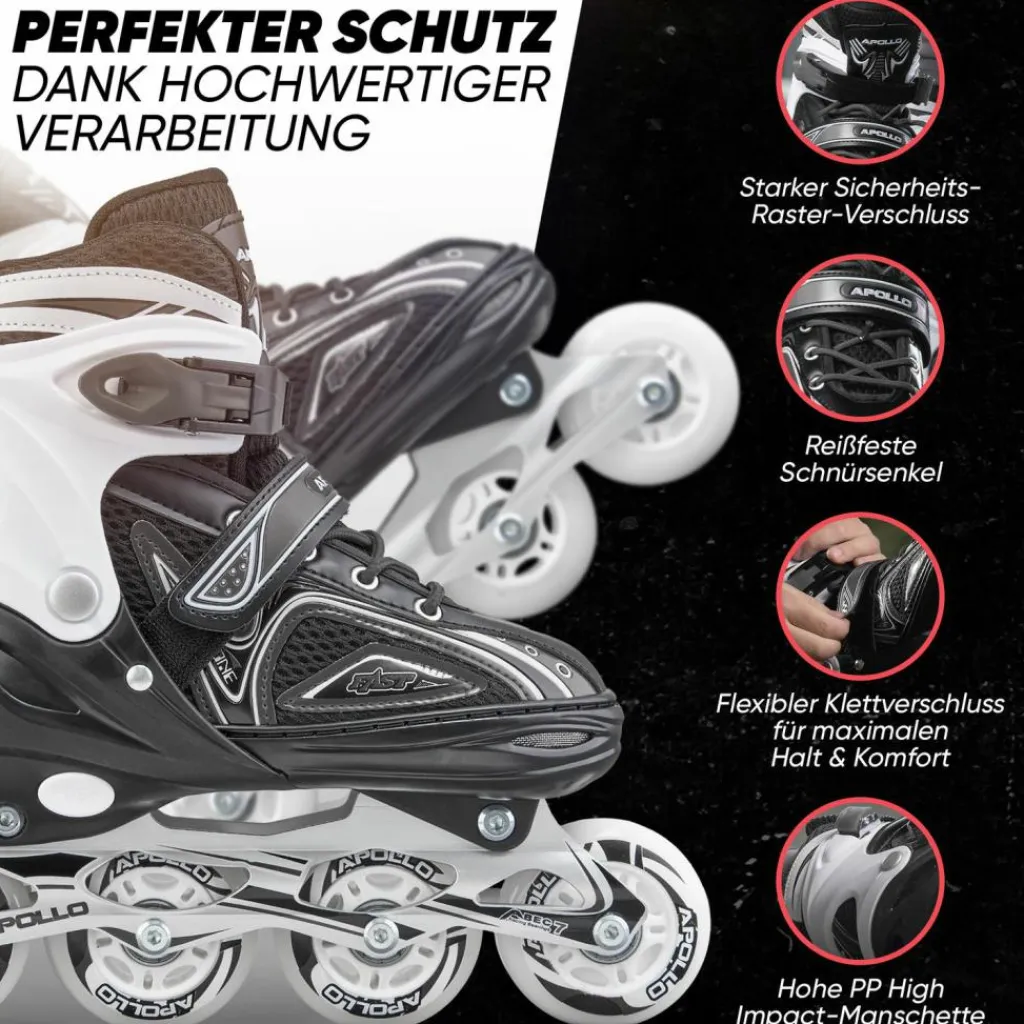 Apollo Inlineskating<· Super Blades LED schwarz