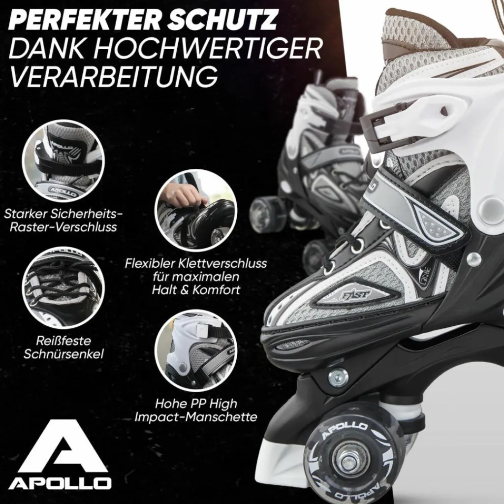 Apollo Inlineskating<· Super Quads X-Pro schwarz