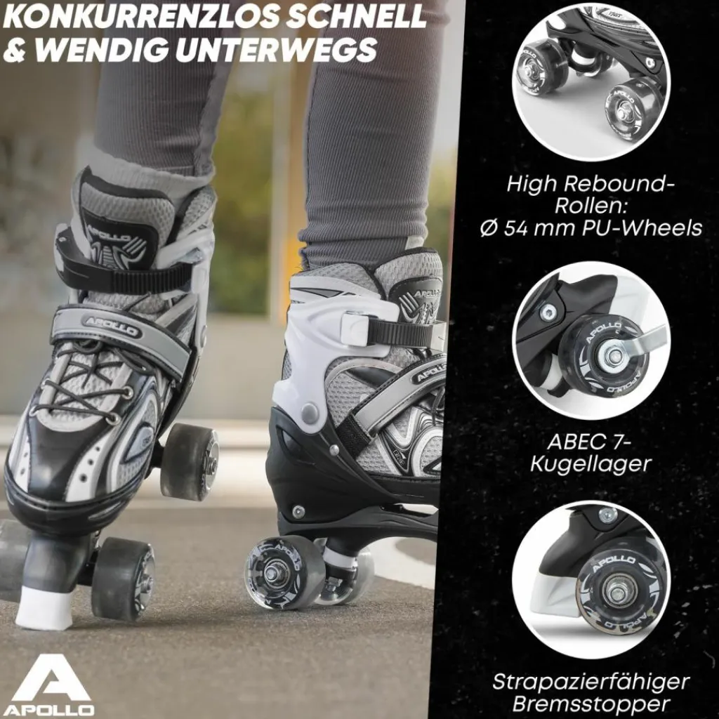 Apollo Inlineskating<· Super Quads X-Pro schwarz
