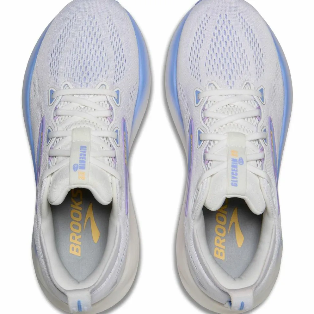 Brooks Laufen|Laufschuhe<· Glycerin 22 white-blue heron-apricot