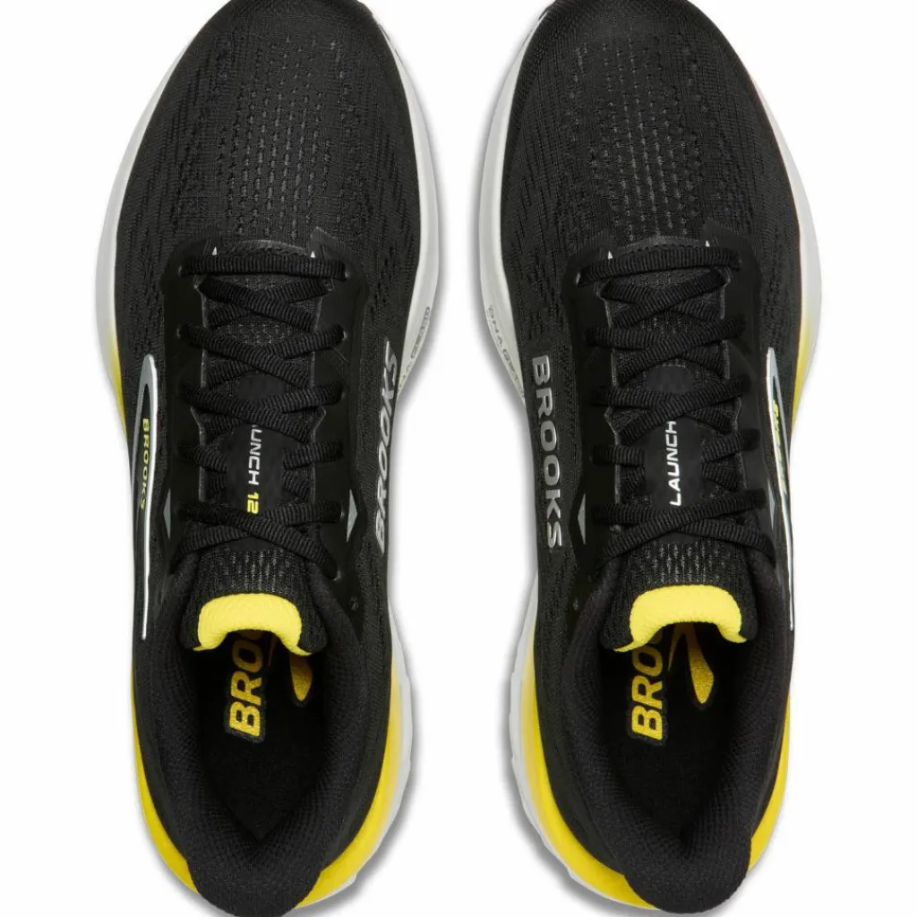 Brooks Laufen|Laufschuhe<· Launch 12 black-cyber yellow-oyster