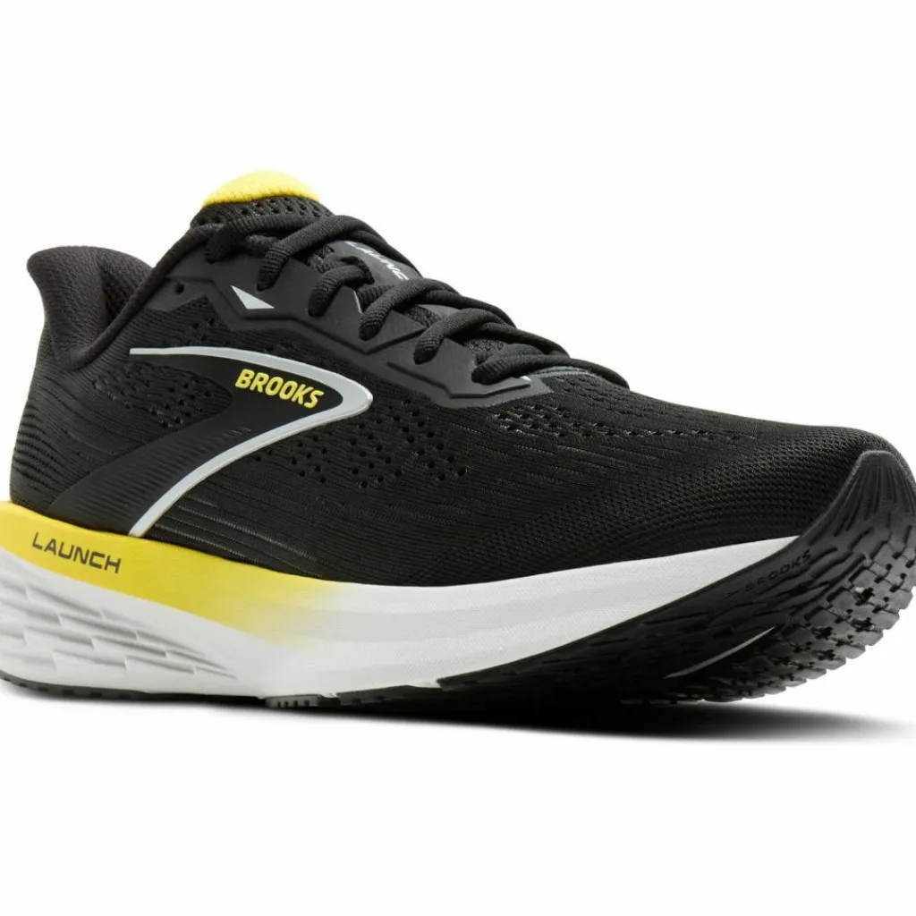 Brooks Laufen|Laufschuhe<· Launch 12 black-cyber yellow-oyster