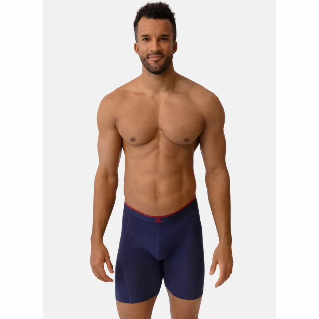DANISH ENDURANCE Unterwäsche<· Bamboo Trunks Extra Long black_red_navy_white