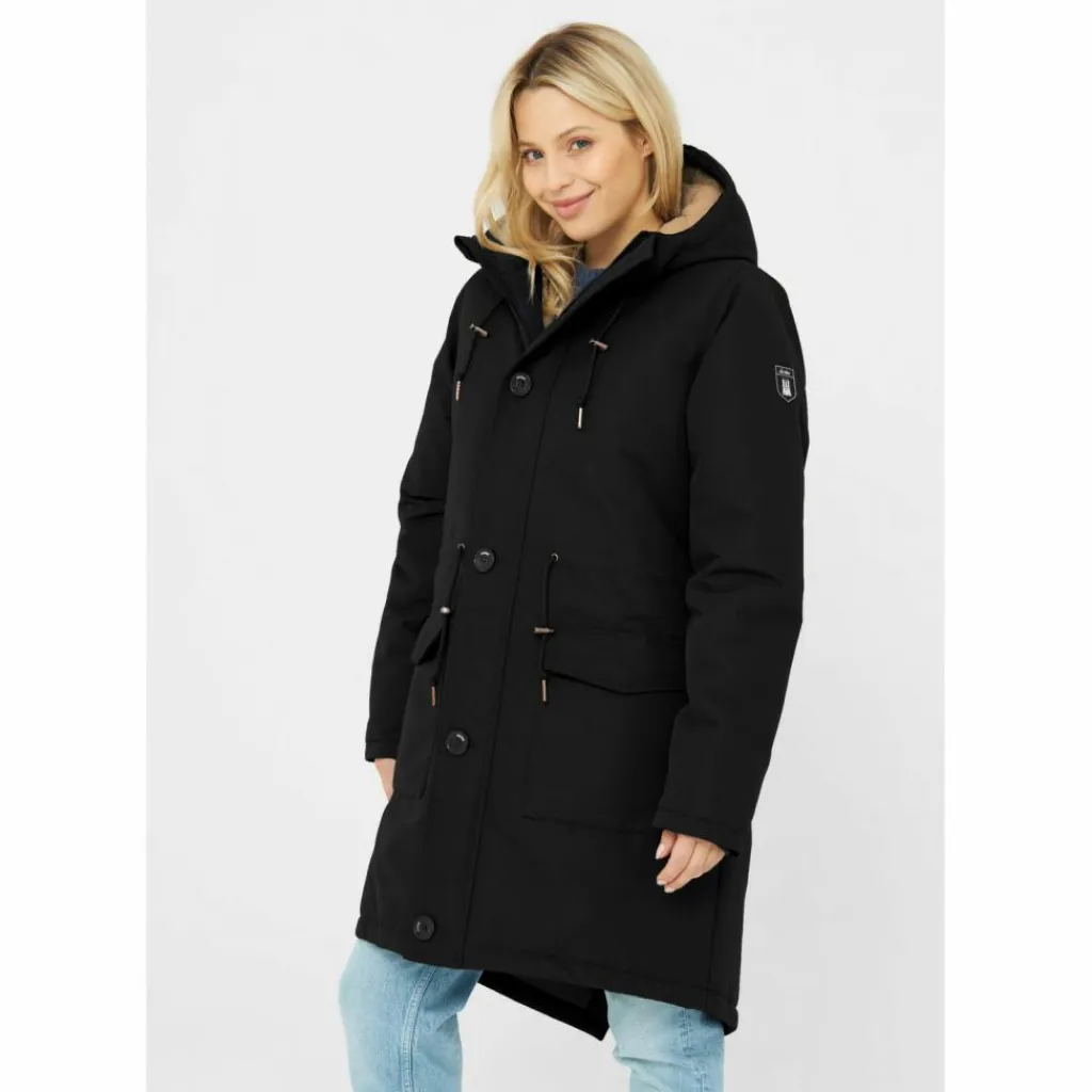 Derbe Winterjacken<· Festholm black/caramel
