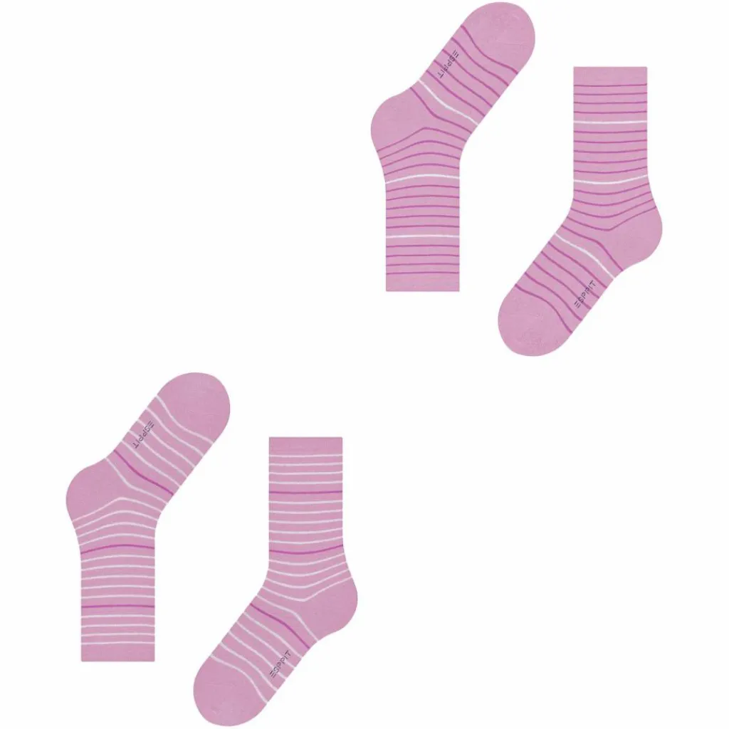 ESPRIT Socken<· Fine Stripe 2-Pack orchid (8621)
