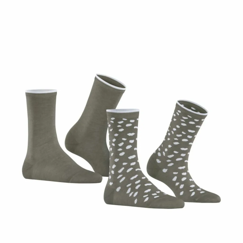 ESPRIT Socken<· Irregular Dot SO 2P leaf (7064)