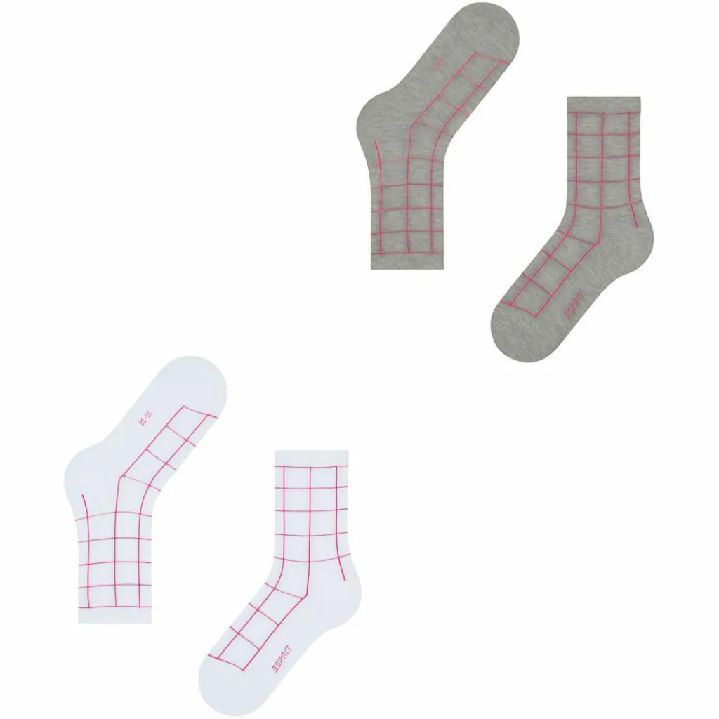 ESPRIT Socken<· Sketched Grid SO 2-Pack sortiment (0010)