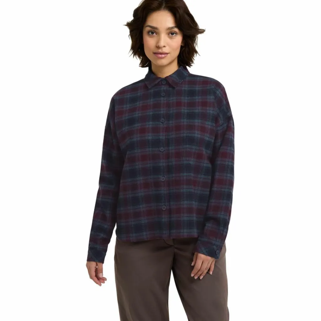 Jack Wolfskin Camping|Camping<· BAJA FLANNEL SHIRT W CHECK dark navy