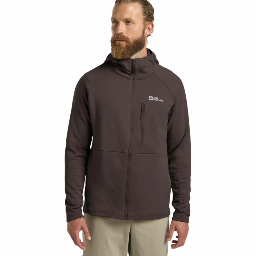 Jack Wolfskin Fleecejacken<· KOLBENBERG HOODED FZ M peat