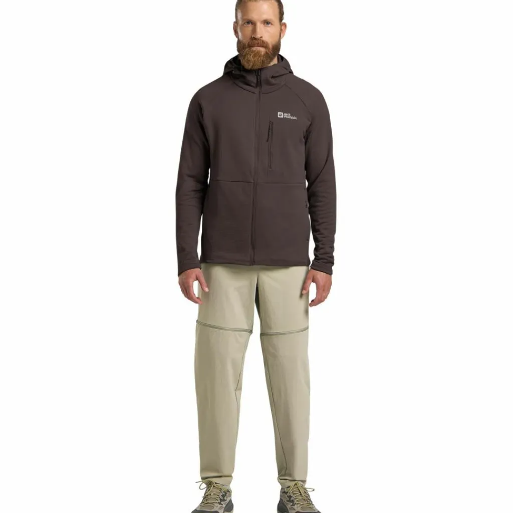Jack Wolfskin Fleecejacken<· KOLBENBERG HOODED FZ M peat